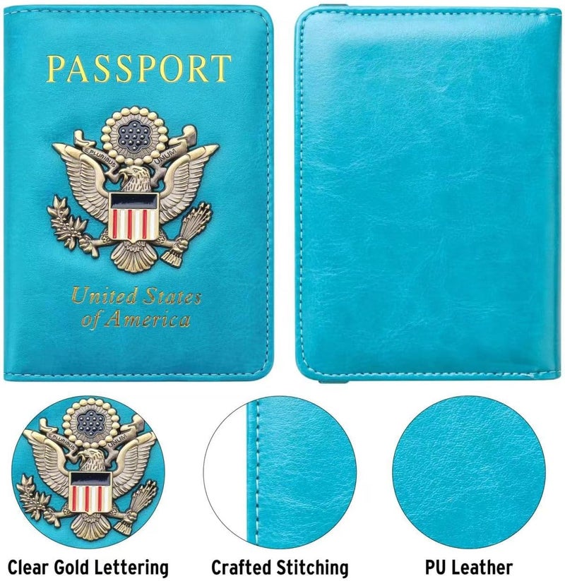 FACATH Premium Passport Holder for Travel, RFID Blocking Passport Cover Slim, Durable & Travel-Friendly, Passport Wallet Keep Your Documents Safe & Organized (Sky Blue) - Image 4